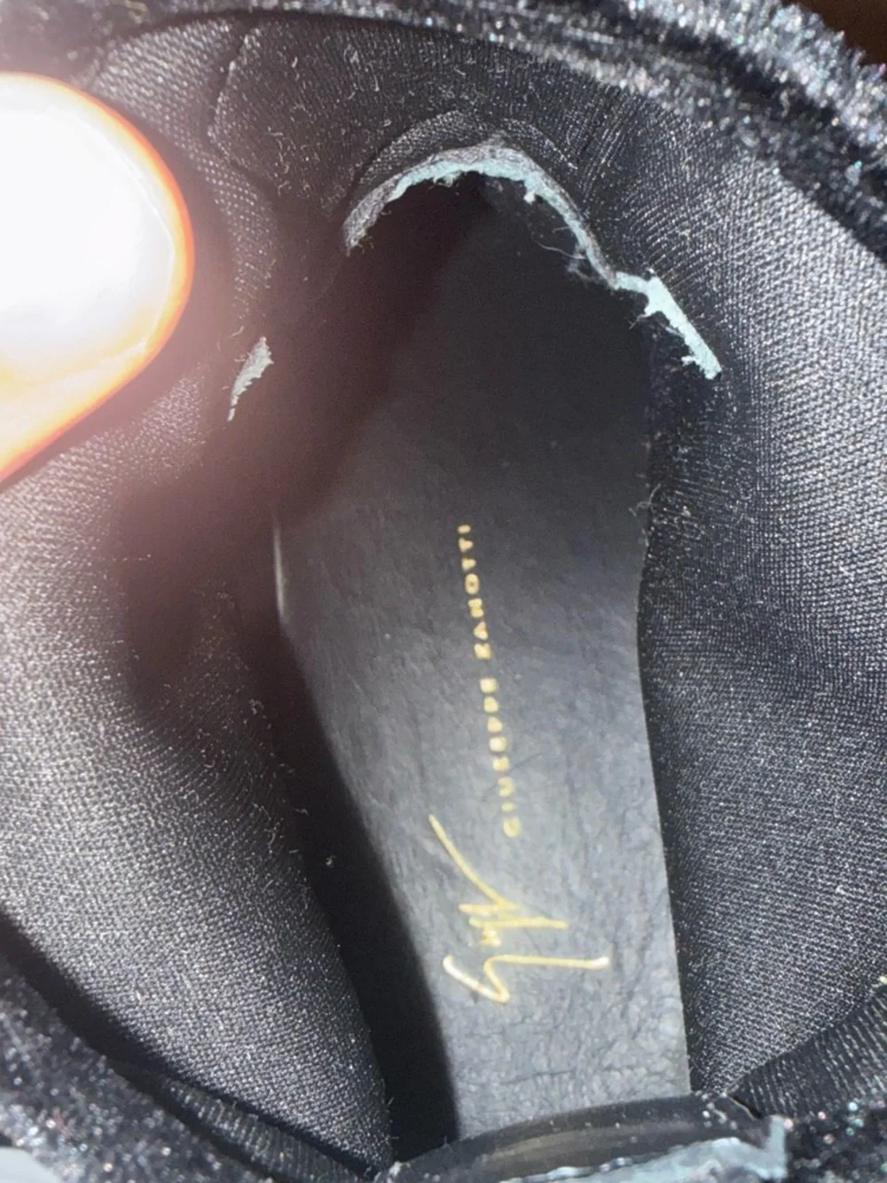 Giuseppe Zanotti Black Slip-On Rubber Sole Loafers